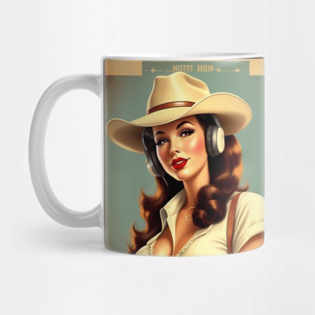 Country Music Cowgirl Retro Vintage Record Store Merch by musicgeniusart